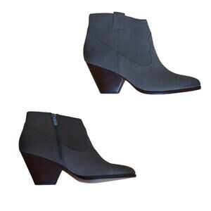 Frye Reina Leather Bootie Boots Pointed Stacked Heel 8.5M New